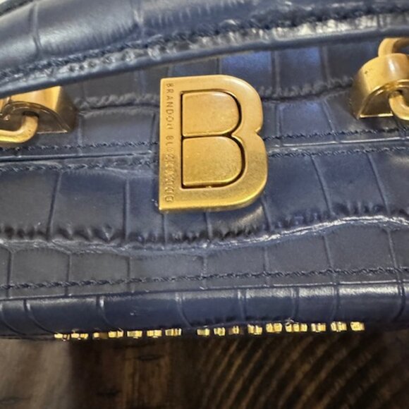 Brandon Blackwood Mini Kendrick Trunk Croc Leather Navy Blue - Picture 4 of 7